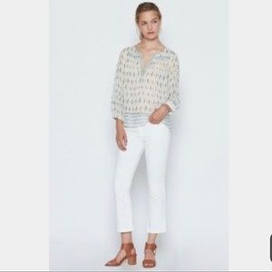 Joie Frazier E Silk Blouse Porcelain Haze Boho